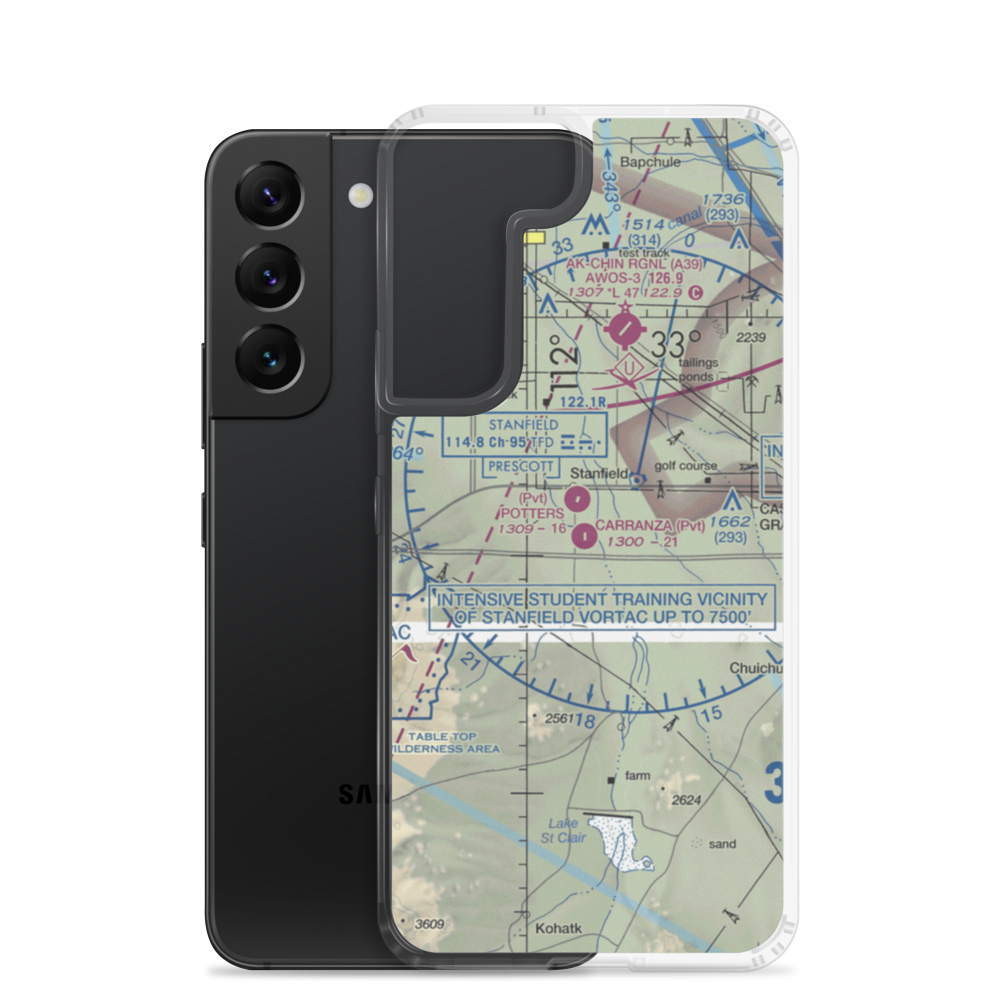 Carranza Farm Airstrip (5AZ7) VFR Sectional Samsung Case Samsung Galaxy S22 model shown