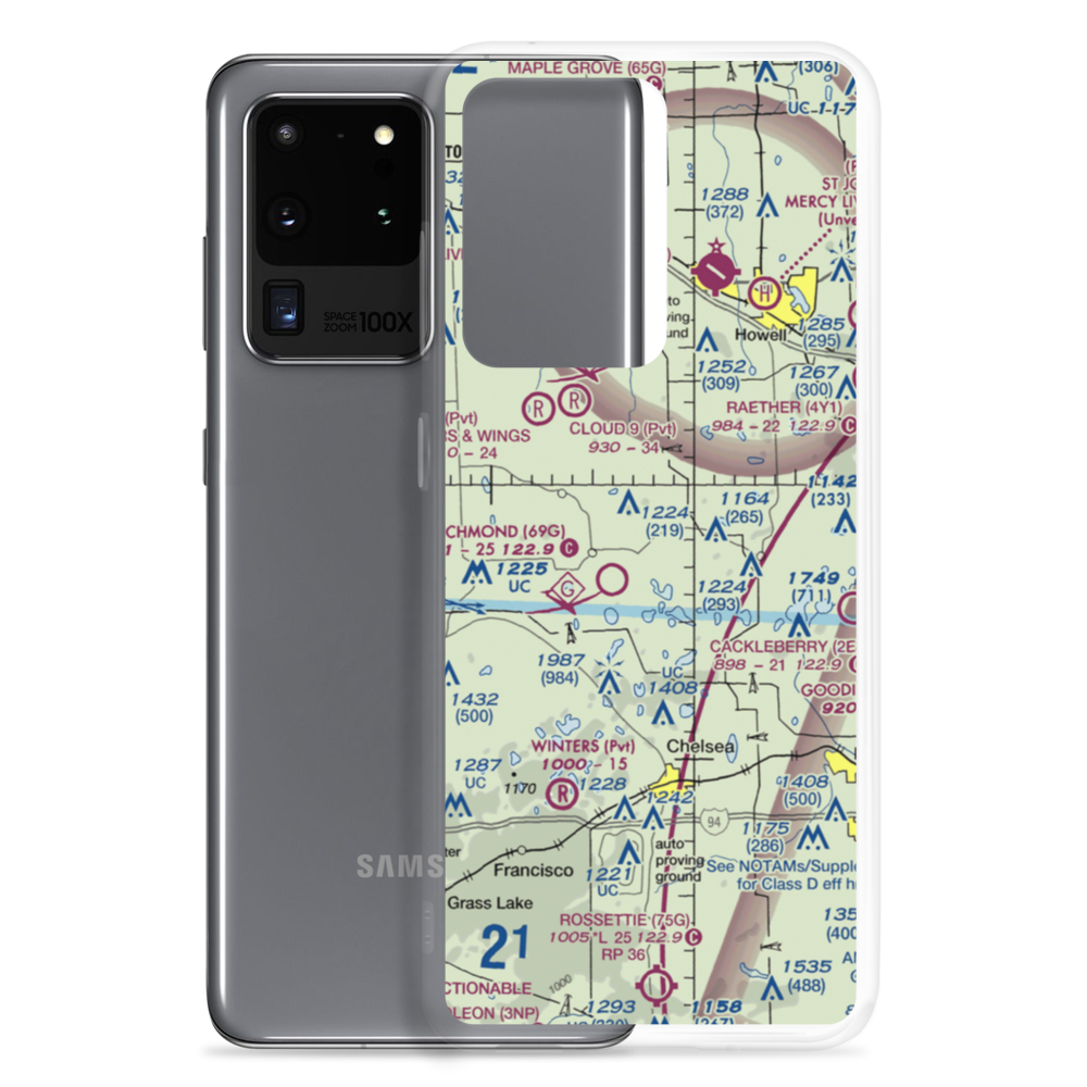 Carriage Lane Airport (35L) VFR Sectional Samsung Case Samsung Galaxy S20 Ultra model shown