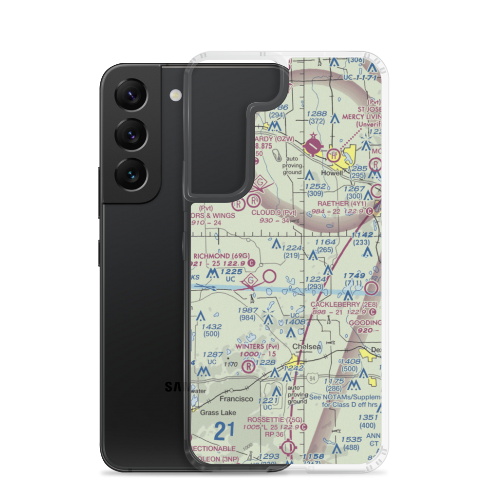 Carriage Lane Airport (35L) VFR Sectional Samsung Case Samsung Galaxy S22 model shown