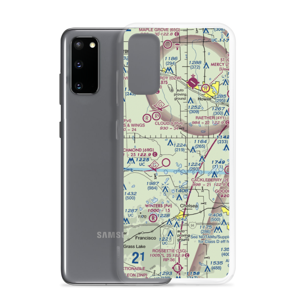 Carriage Lane Airport (35L) VFR Sectional Samsung Case Samsung Galaxy S20 model shown