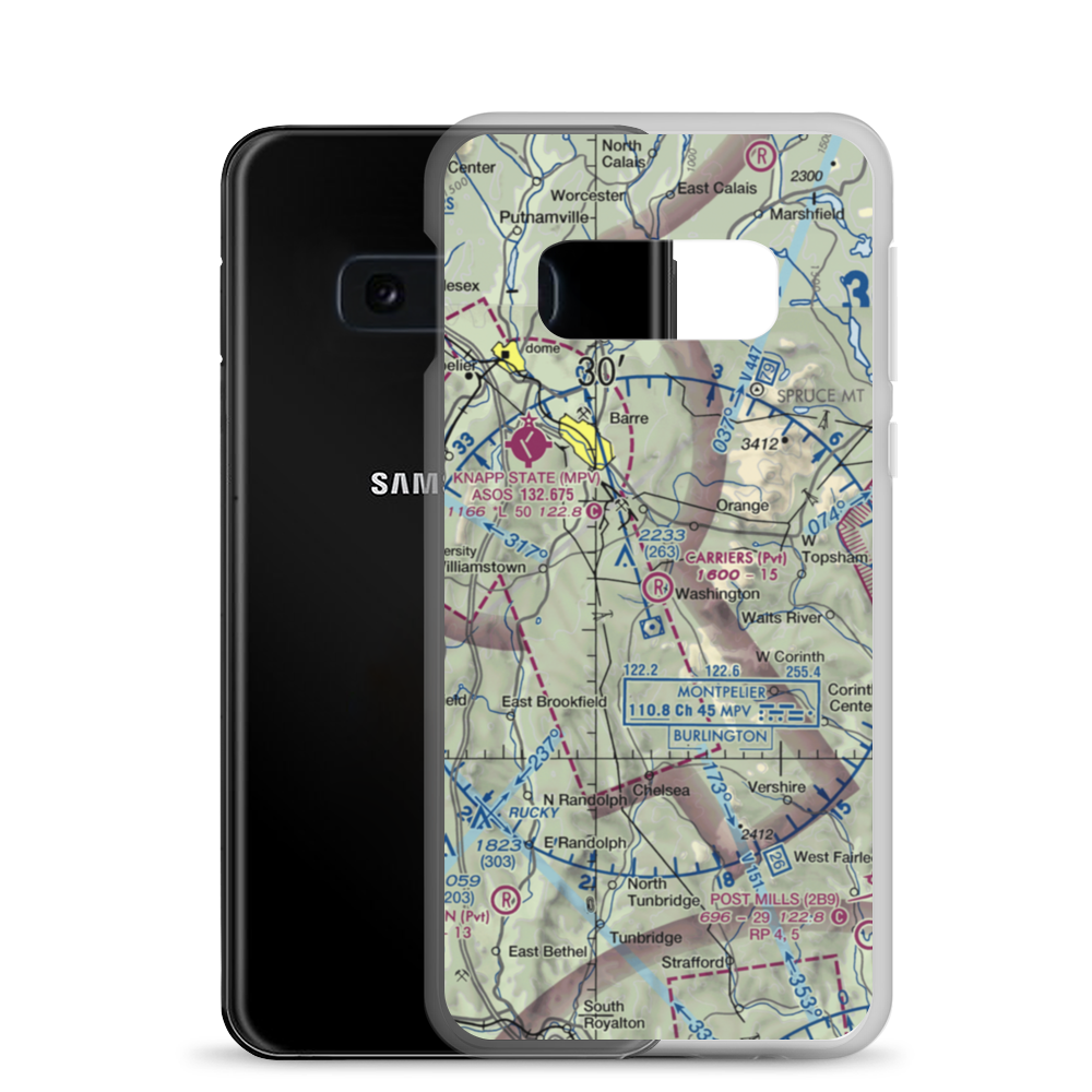 Carriers Skypark Airport (VT31) VFR Sectional Samsung Case Samsung Galaxy S10e model shown
