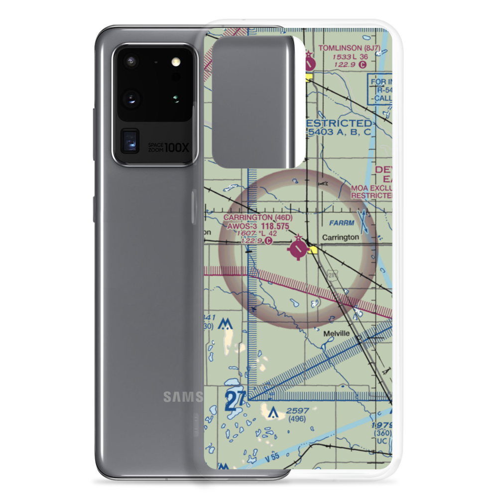 Carrington Municipal Airport (46D) VFR Sectional Samsung Case Samsung Galaxy S20 Ultra model shown