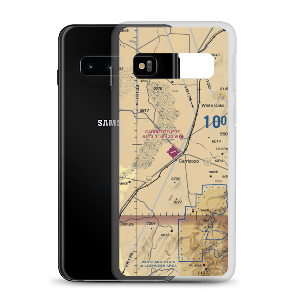 Carrizozo Municipal Airport (F37) VFR Sectional Samsung Case Samsung Galaxy S10 model shown