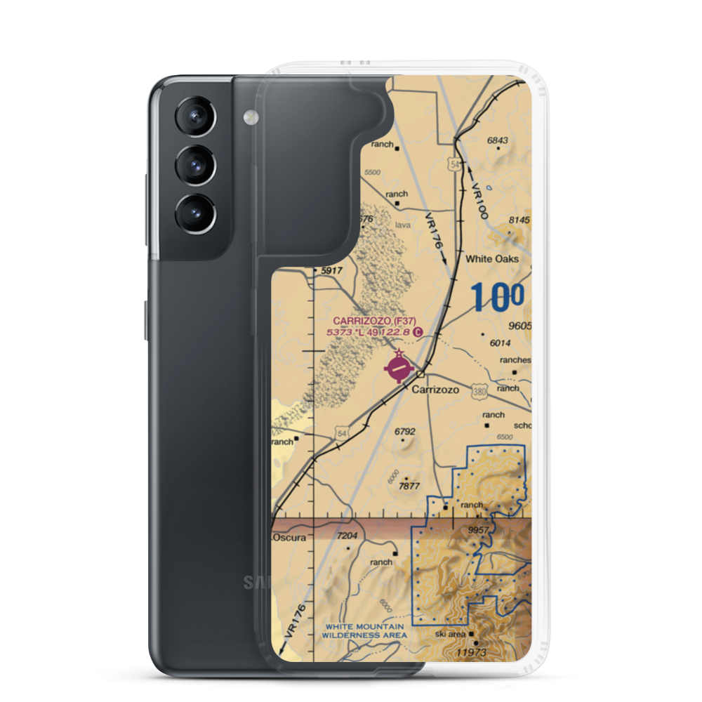 Carrizozo Municipal Airport (F37) VFR Sectional Samsung Case Samsung Galaxy S21 model shown
