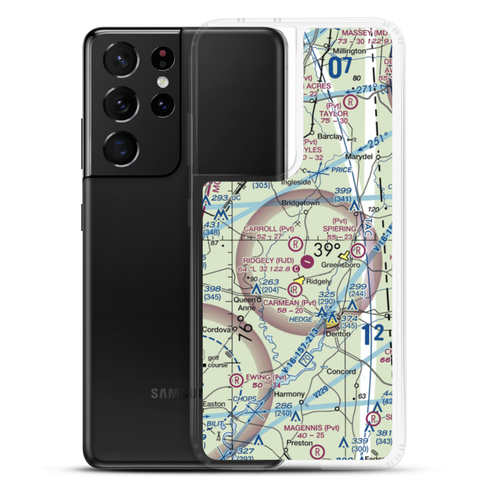 Carroll Airport (21MD) VFR Sectional Samsung Case Samsung Galaxy S21 Ultra model shown