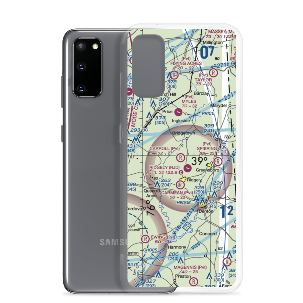 Carroll Airport (21MD) VFR Sectional Samsung Case Samsung Galaxy S20 model shown