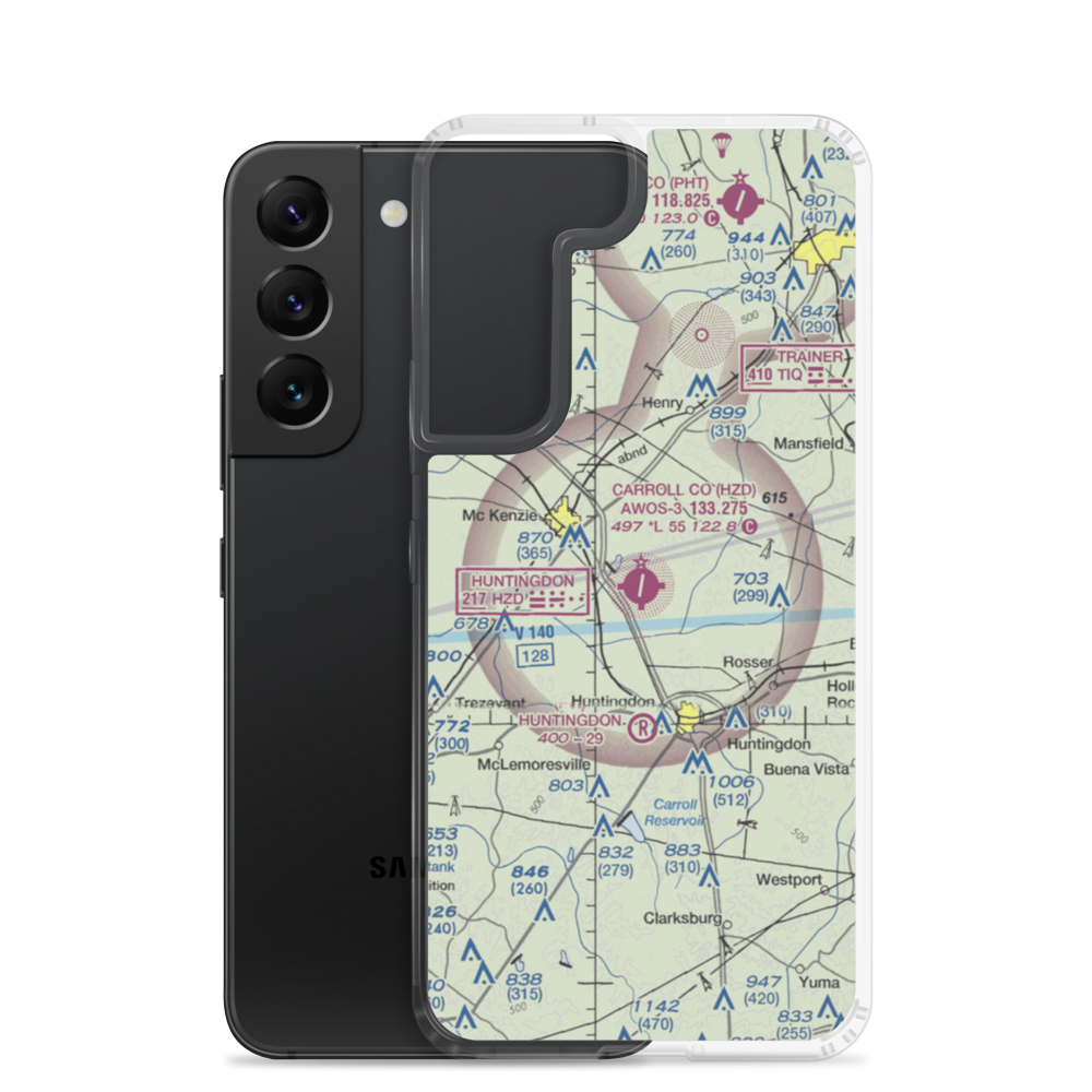 Carroll County Airport (HZD) VFR Sectional Samsung Case Samsung Galaxy S22 model shown