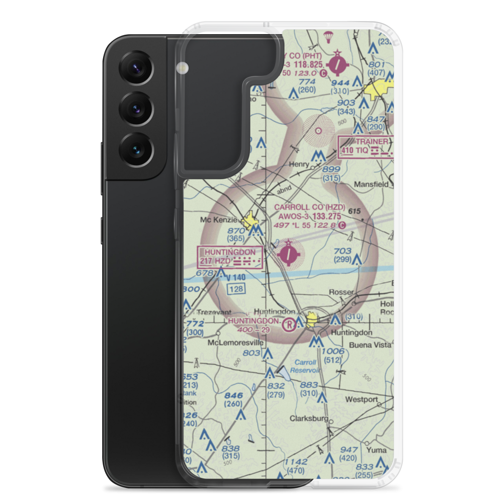 Carroll County Airport (HZD) VFR Sectional Samsung Case Samsung Galaxy S22 Plus model shown