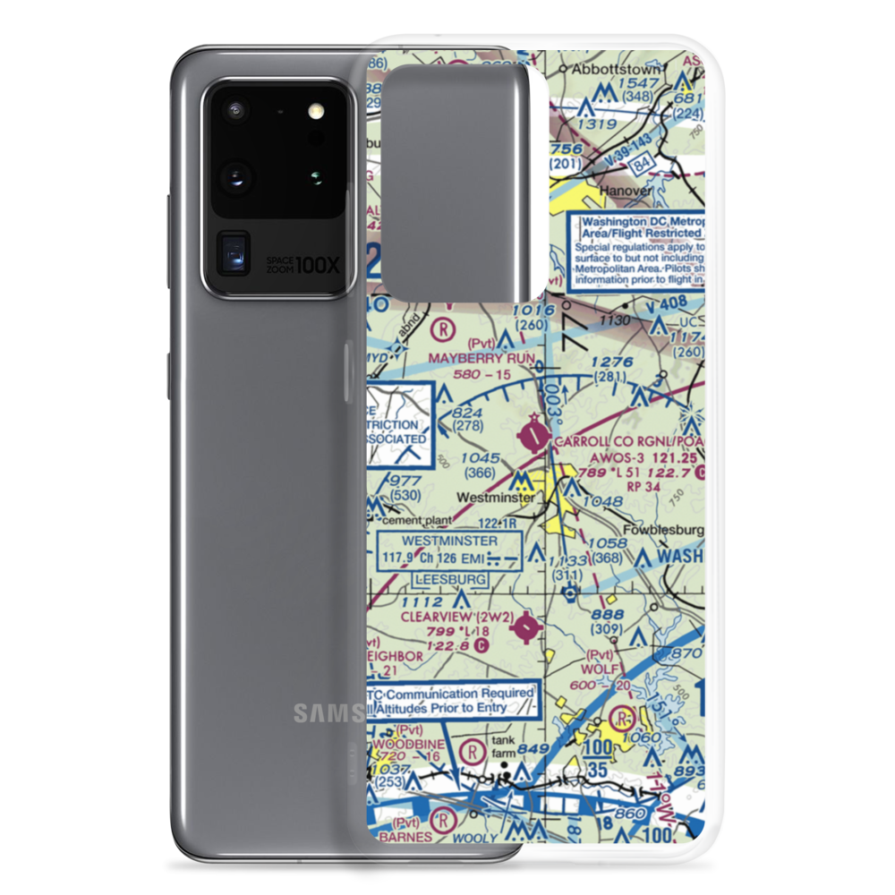 Carroll County Regional Jack B Poage Field (DMW) VFR Sectional Samsung Case Samsung Galaxy S20 Ultra model shown