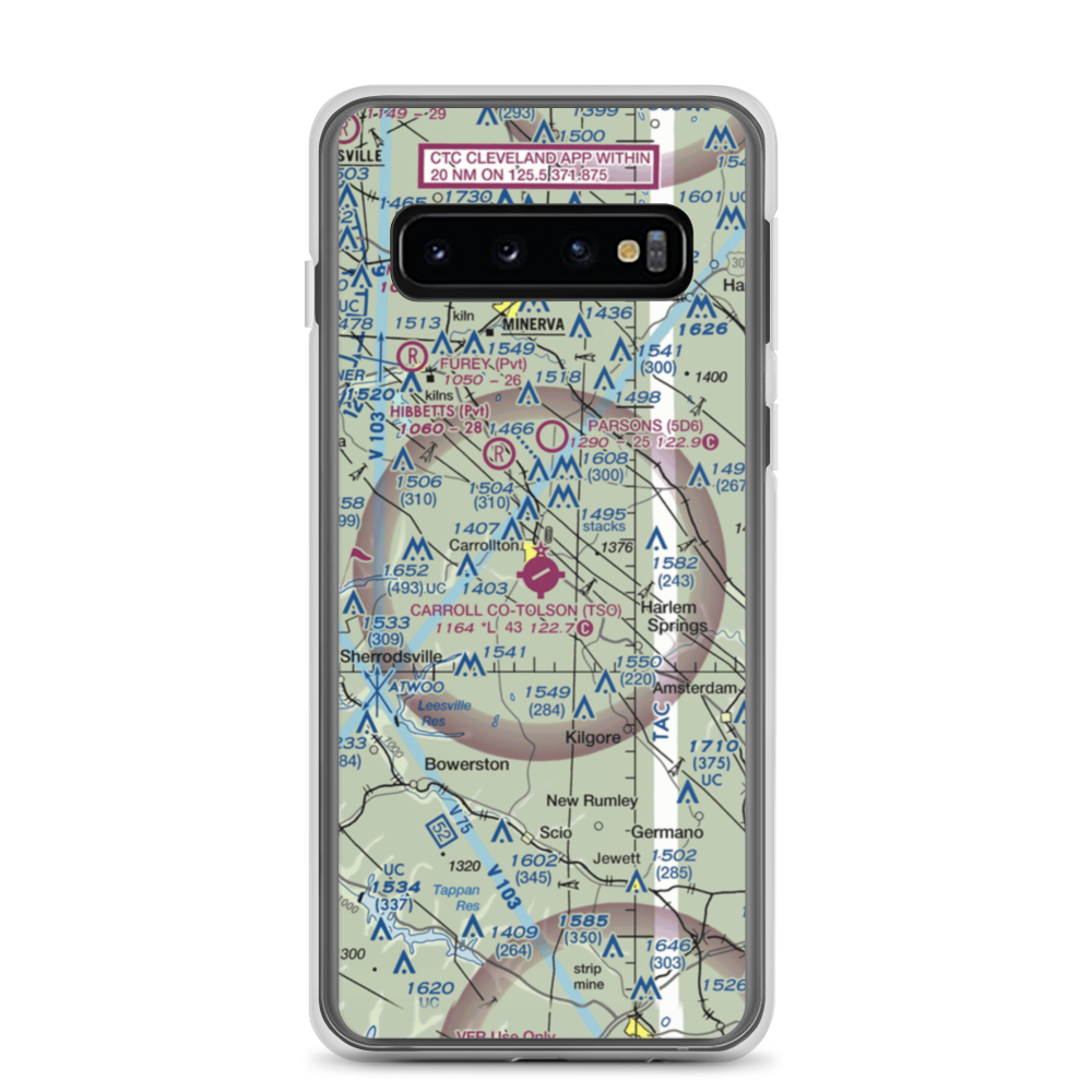 Carroll County-Tolson Airport (TSO) VFR Sectional Samsung Case Samsung Galaxy S10 model shown