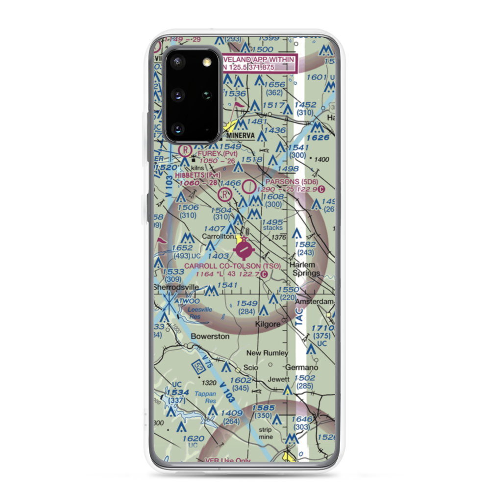 Carroll County-Tolson Airport (TSO) VFR Sectional Samsung Case Samsung Galaxy S20 Plus model shown
