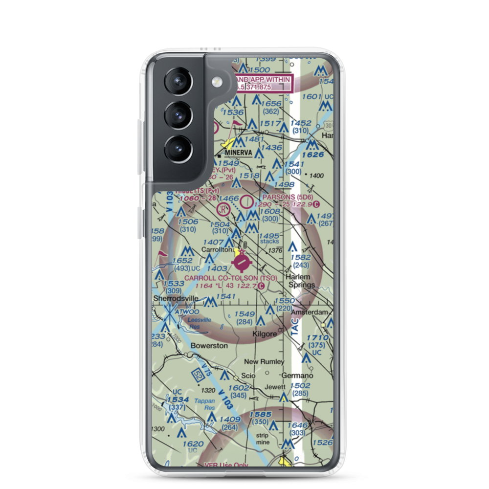 Carroll County-Tolson Airport (TSO) VFR Sectional Samsung Case Samsung Galaxy S21 model shown