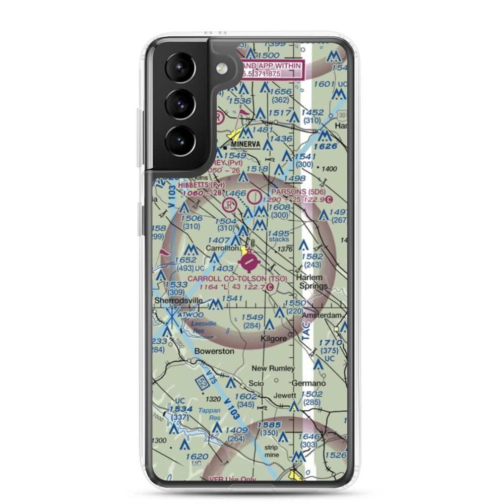 Carroll County-Tolson Airport (TSO) VFR Sectional Samsung Case Samsung Galaxy S21 Plus model shown