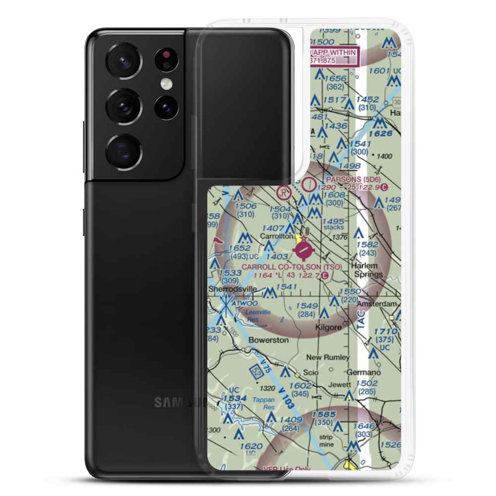 Carroll County-Tolson Airport (TSO) VFR Sectional Samsung Case Samsung Galaxy S21 Ultra model shown