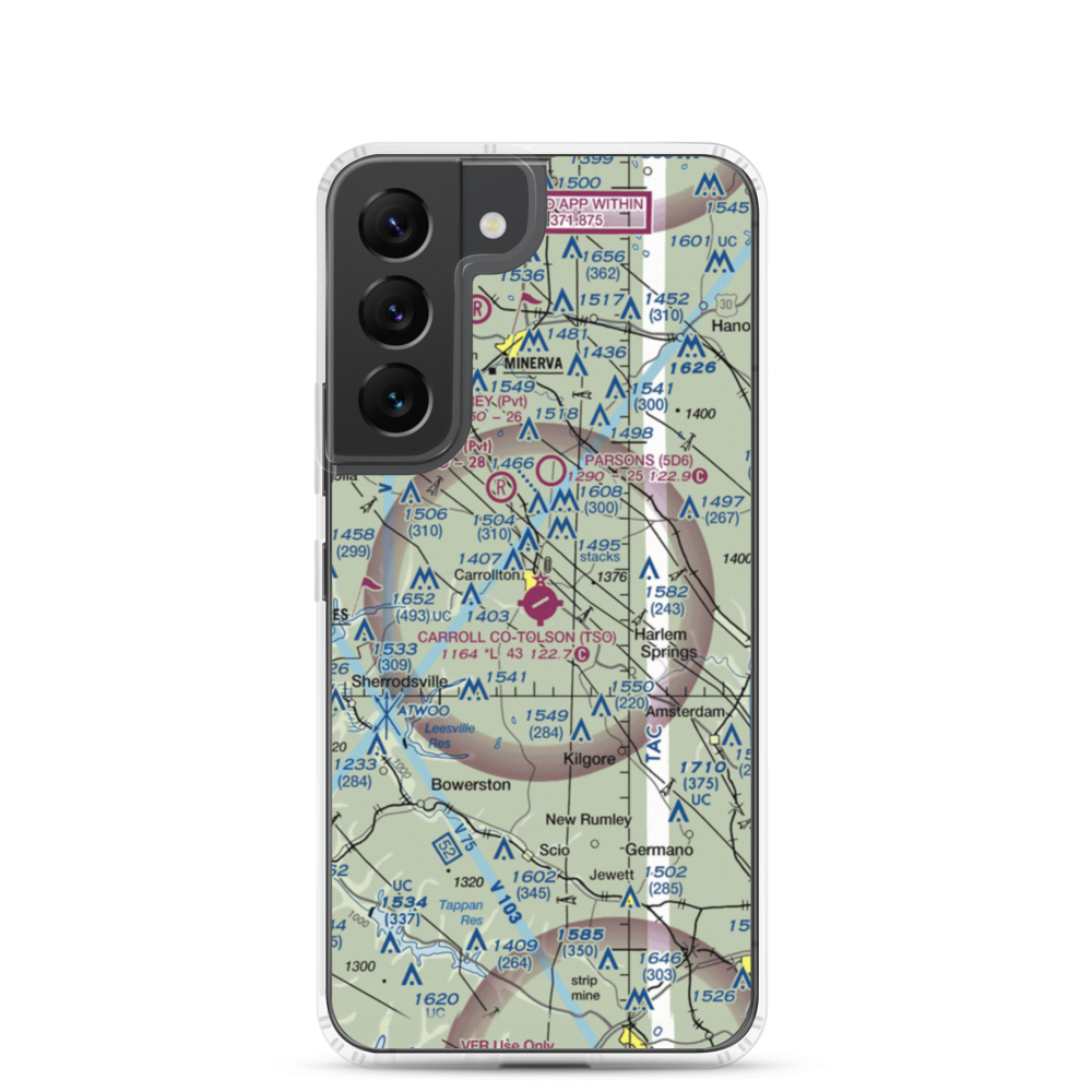 Carroll County-Tolson Airport (TSO) VFR Sectional Samsung Case Samsung Galaxy S22 model shown