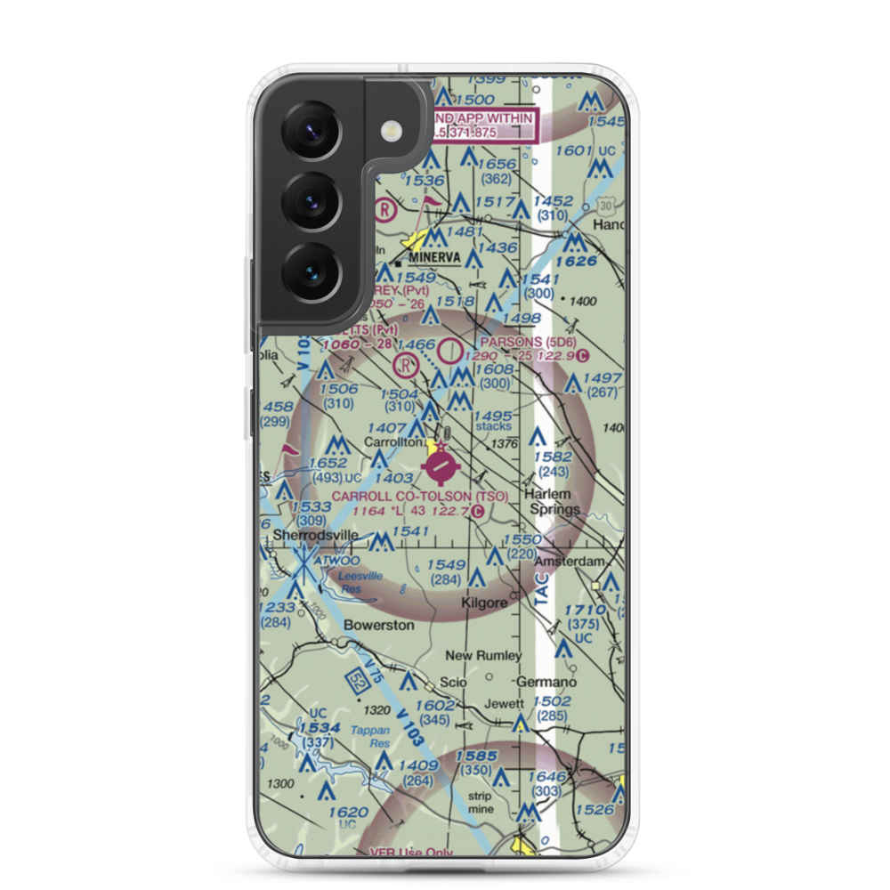 Carroll County-Tolson Airport (TSO) VFR Sectional Samsung Case Samsung Galaxy S22 Plus model shown