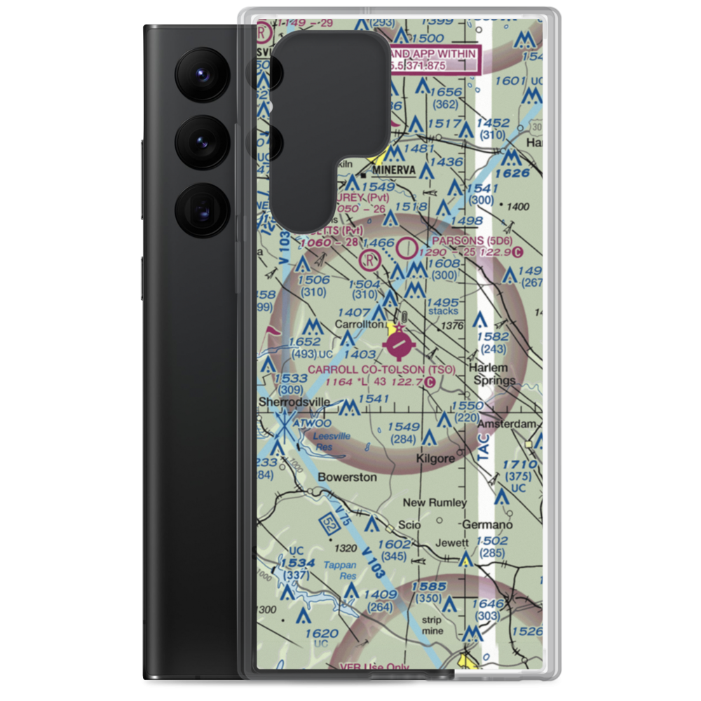 Carroll County-Tolson Airport (TSO) VFR Sectional Samsung Case Samsung Galaxy S22 Ultra model shown
