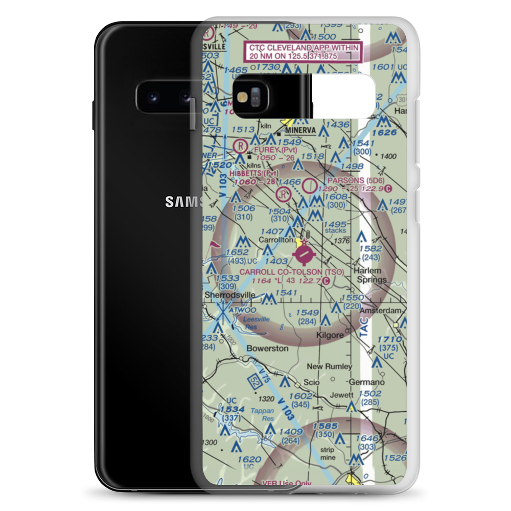 Carroll County-Tolson Airport (TSO) VFR Sectional Samsung Case Samsung Galaxy S10+ model shown