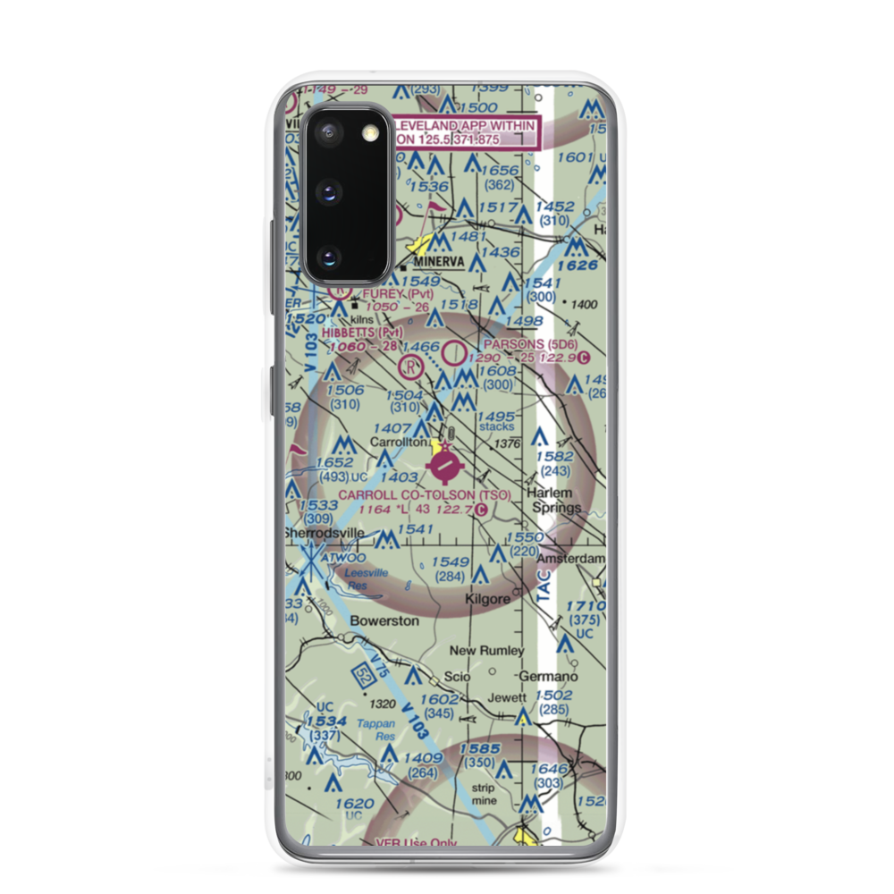 Carroll County-Tolson Airport (TSO) VFR Sectional Samsung Case Samsung Galaxy S20 model shown