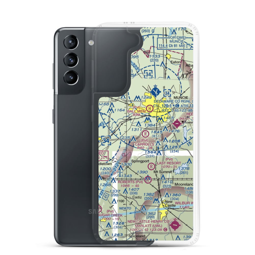 Carroll's Airpark (IN56) VFR Sectional Samsung Case Samsung Galaxy S21 model shown