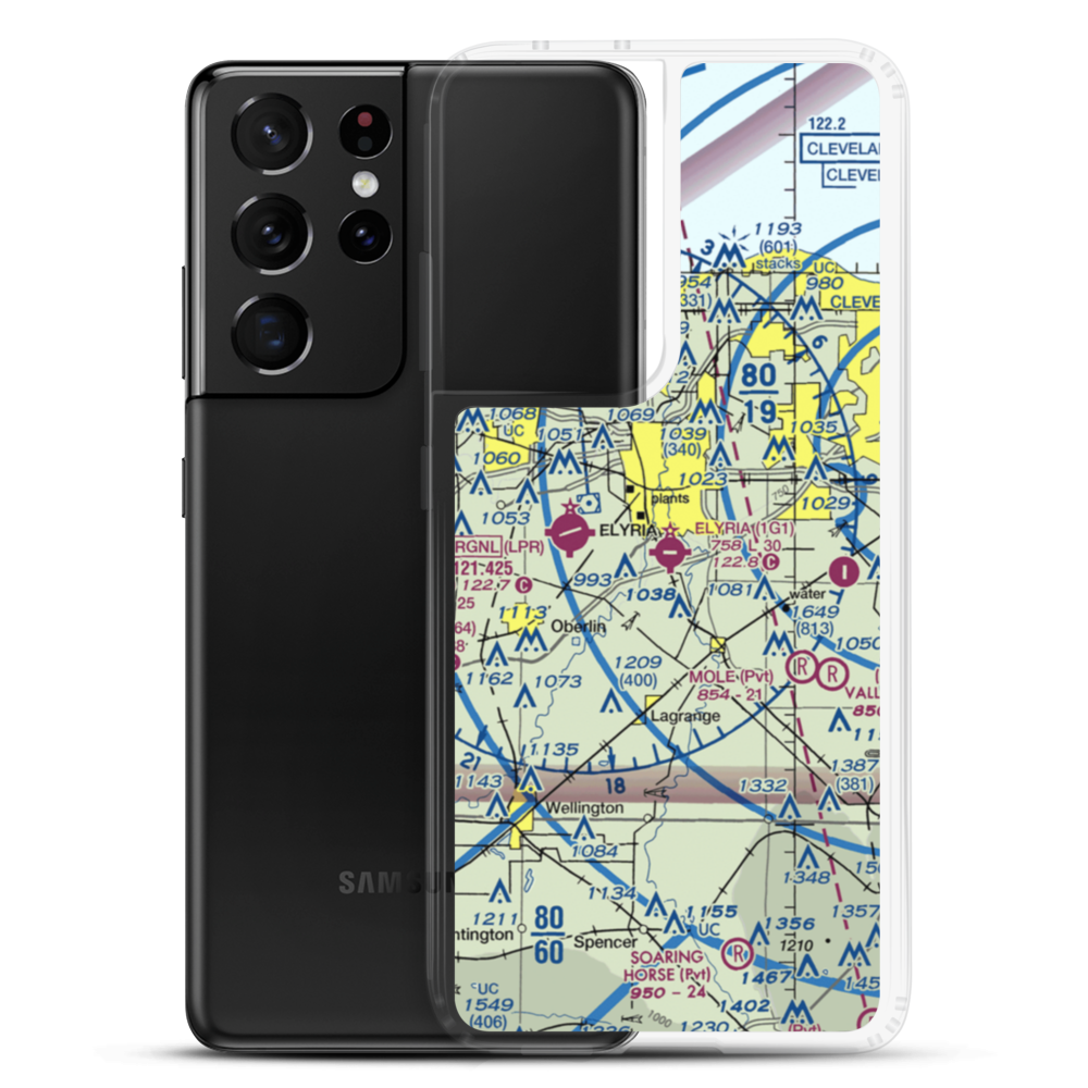 Carroll's Airport (OI22) VFR Sectional Samsung Case Samsung Galaxy S21 Ultra model shown