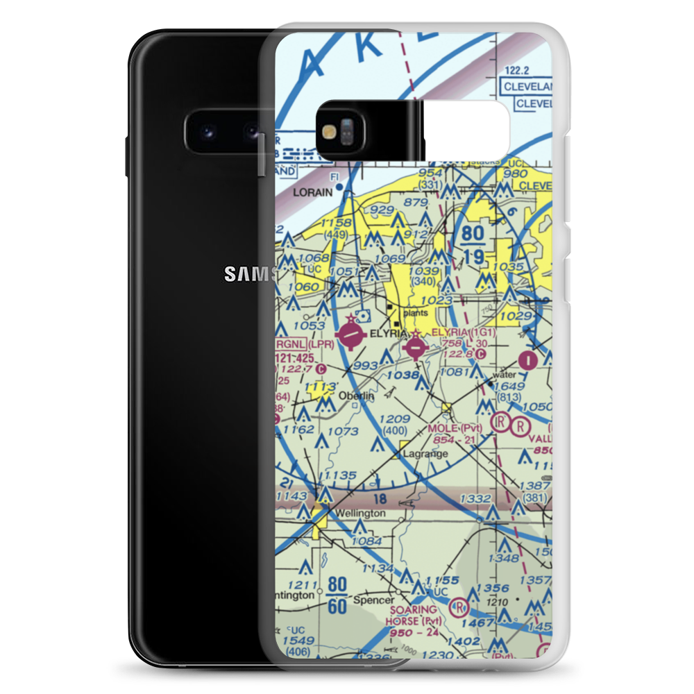 Carroll's Airport (OI22) VFR Sectional Samsung Case Samsung Galaxy S10+ model shown