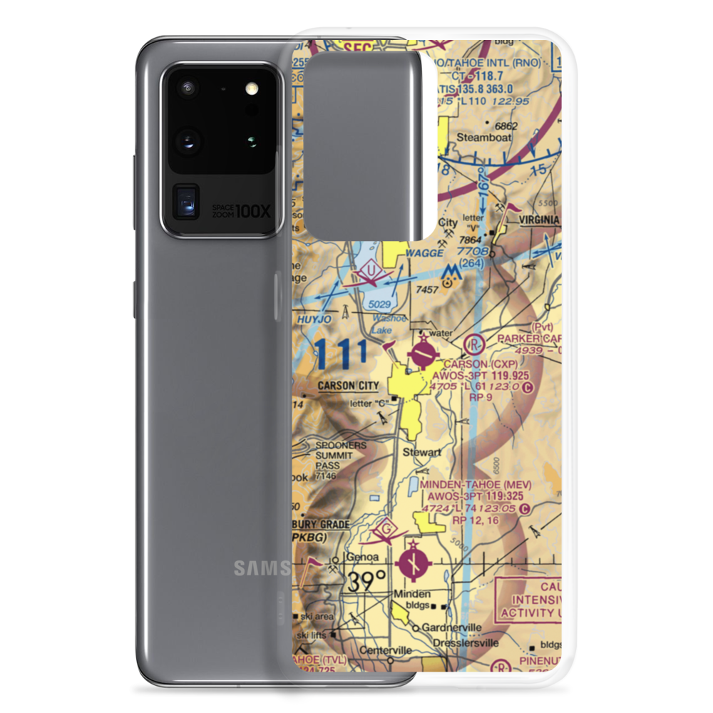 Carson Airport (CXP) VFR Sectional Samsung Case Samsung Galaxy S20 Ultra model shown