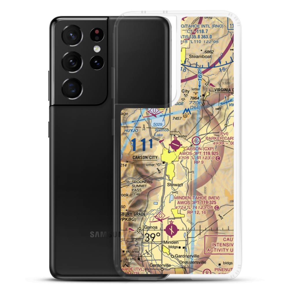 Carson Airport (CXP) VFR Sectional Samsung Case Samsung Galaxy S21 Ultra model shown