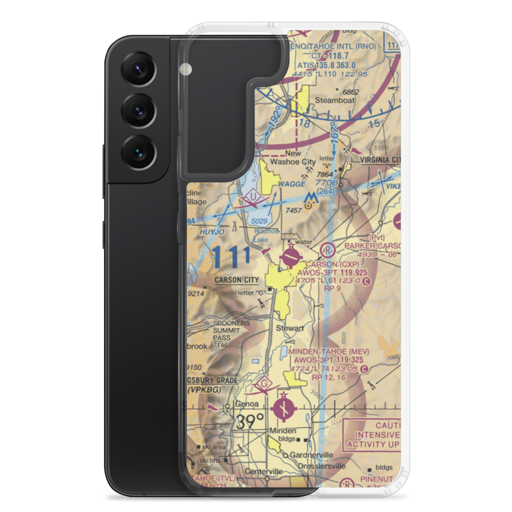 Carson Airport (CXP) VFR Sectional Samsung Case Samsung Galaxy S22 Plus model shown