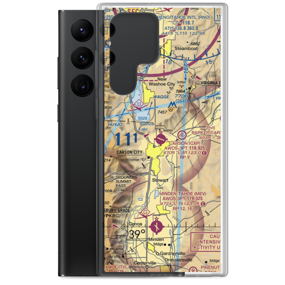 Carson Airport (CXP) VFR Sectional Samsung Case Samsung Galaxy S22 Ultra model shown