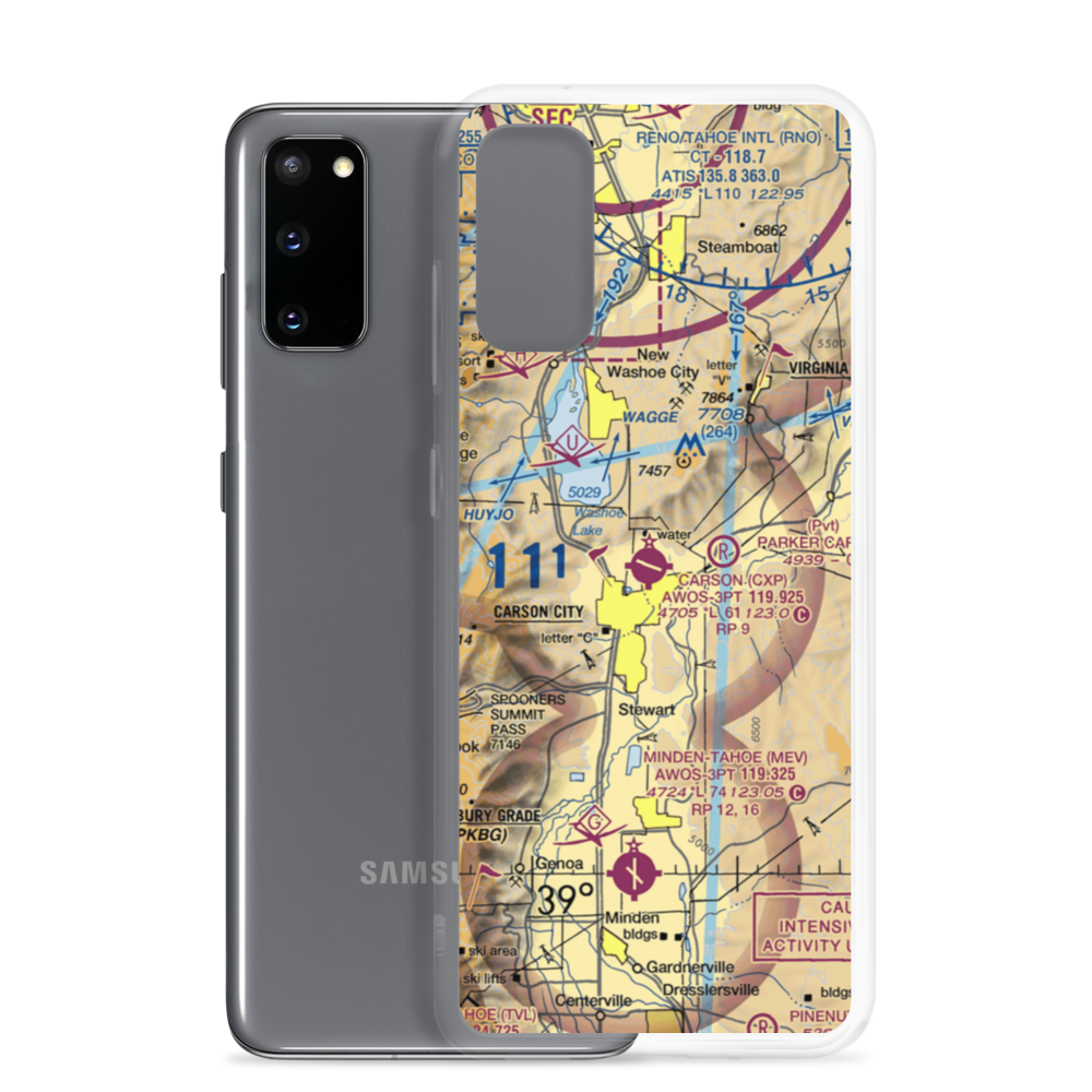 Carson Airport (CXP) VFR Sectional Samsung Case Samsung Galaxy S20 model shown
