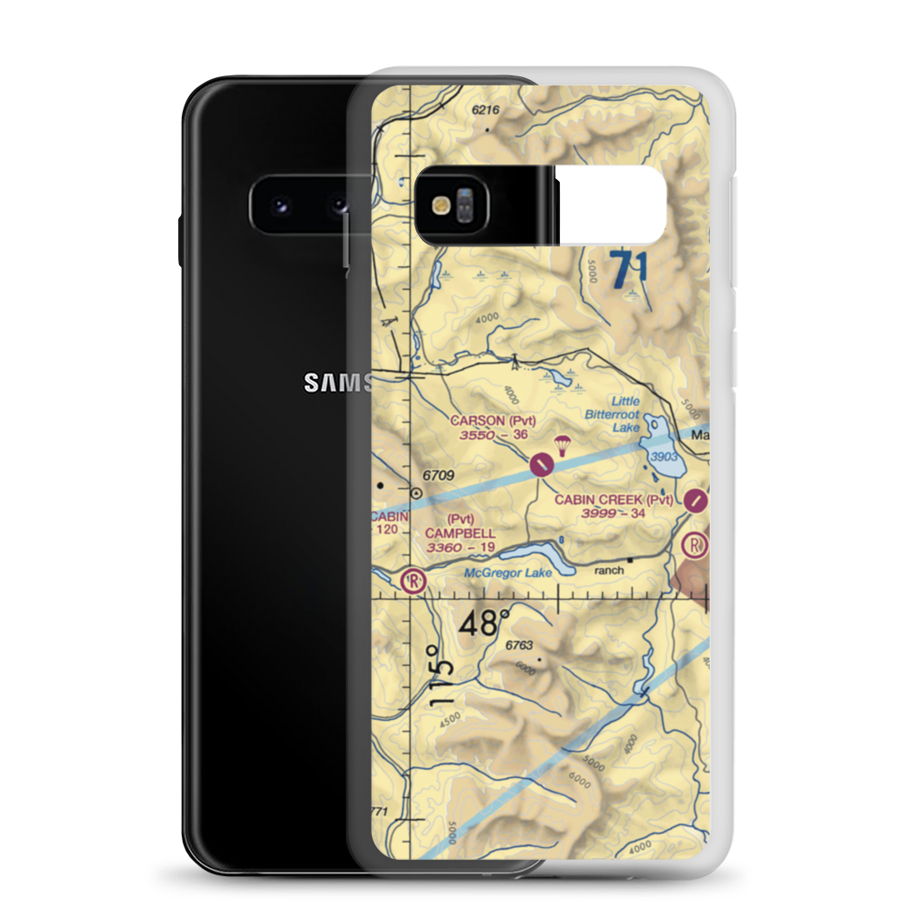 Carson Field (MT53) VFR Sectional Samsung Case Samsung Galaxy S10 model shown