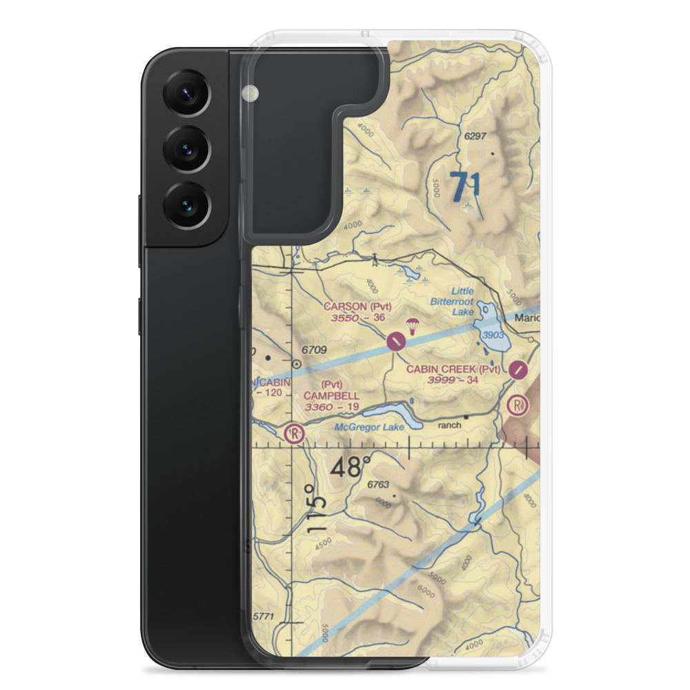 Carson Field (MT53) VFR Sectional Samsung Case Samsung Galaxy S22 Plus model shown