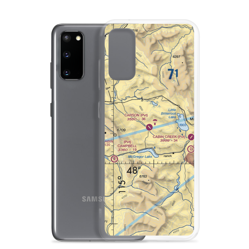 Carson Field (MT53) VFR Sectional Samsung Case Samsung Galaxy S20 model shown