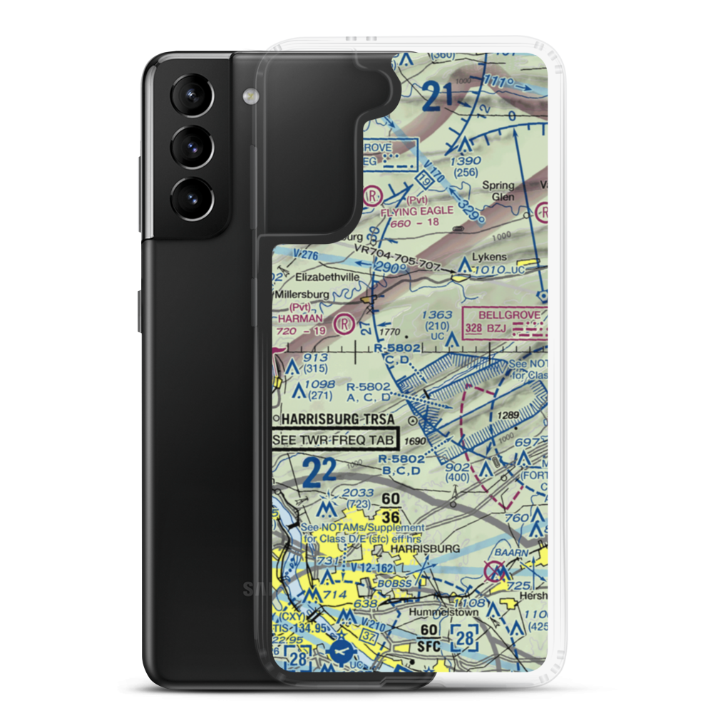 Carsonville Airport (0PS3) VFR Sectional Samsung Case Samsung Galaxy S21 Plus model shown