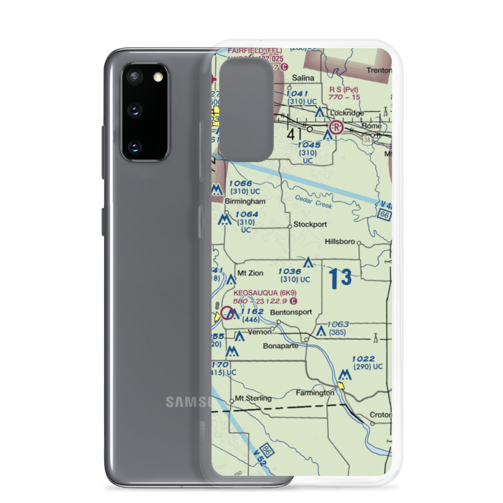 Carter Field (IA26) VFR Sectional Samsung Case Samsung Galaxy S20 model shown