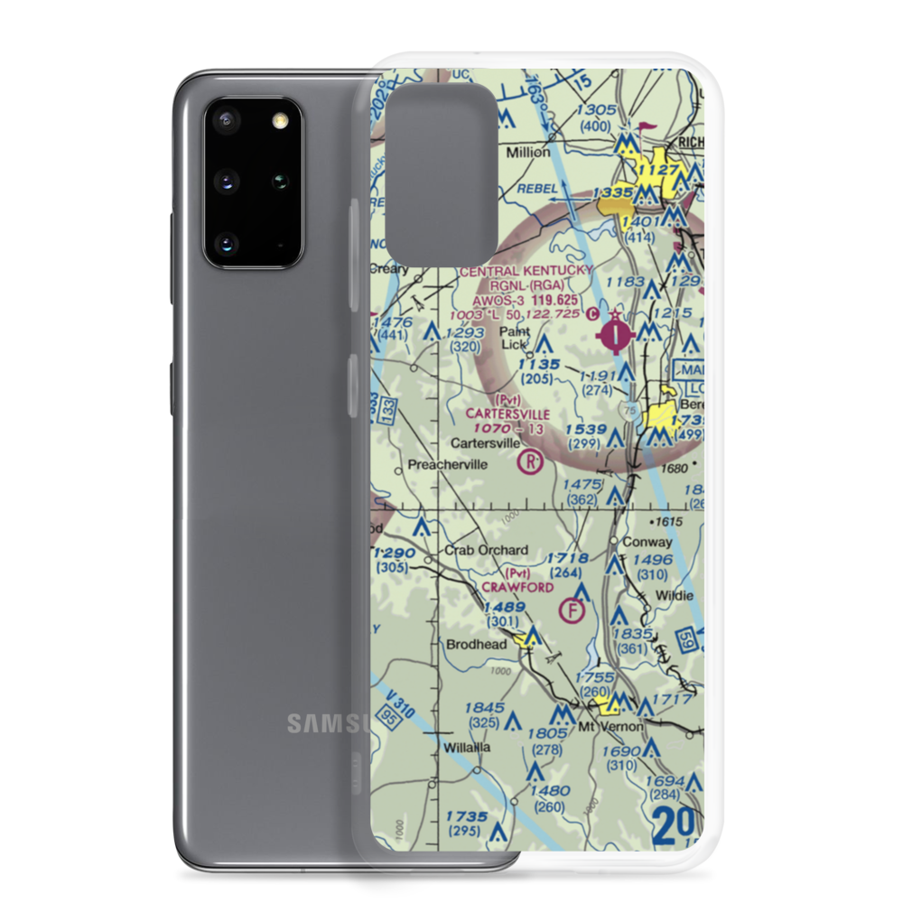 Cartersville Airport (05KY) VFR Sectional Samsung Case Samsung Galaxy S20 Plus model shown