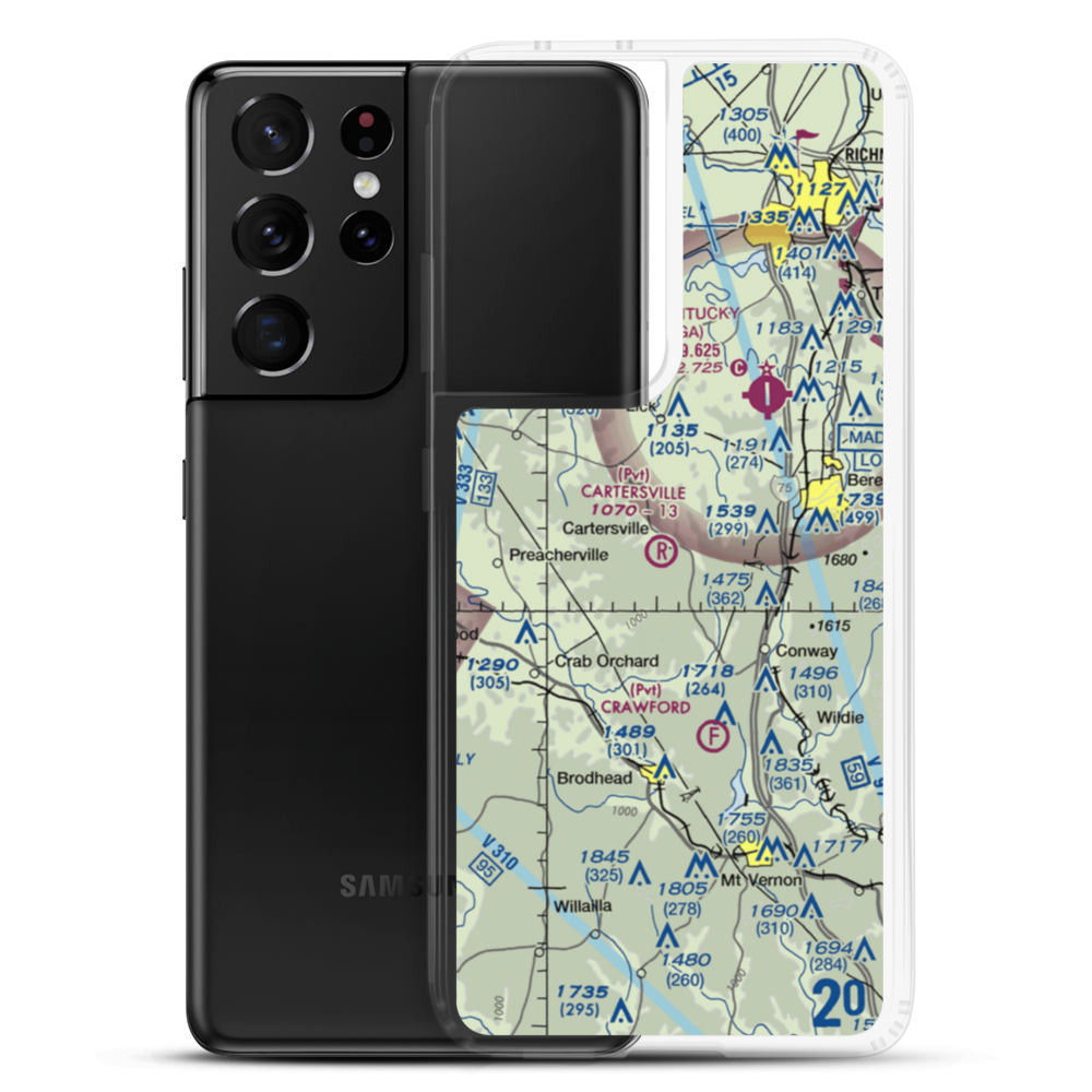 Cartersville Airport (05KY) VFR Sectional Samsung Case Samsung Galaxy S21 Ultra model shown