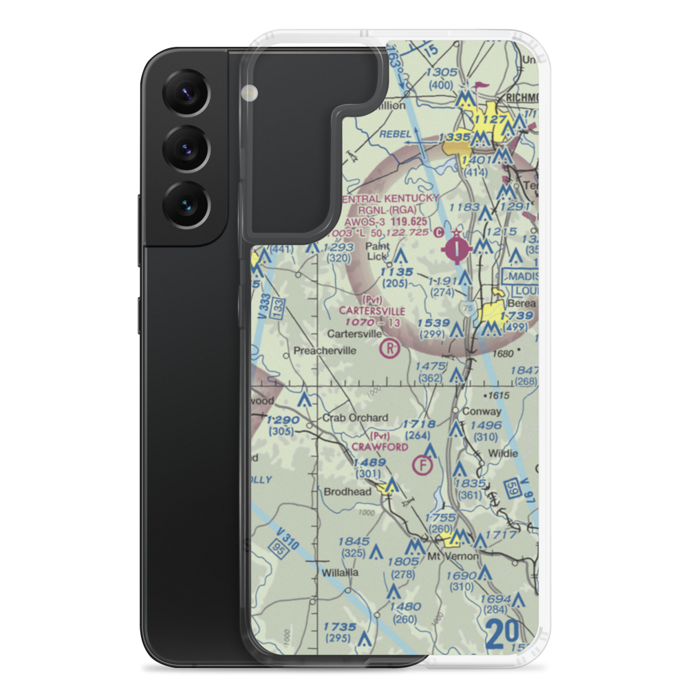 Cartersville Airport (05KY) VFR Sectional Samsung Case Samsung Galaxy S22 Plus model shown