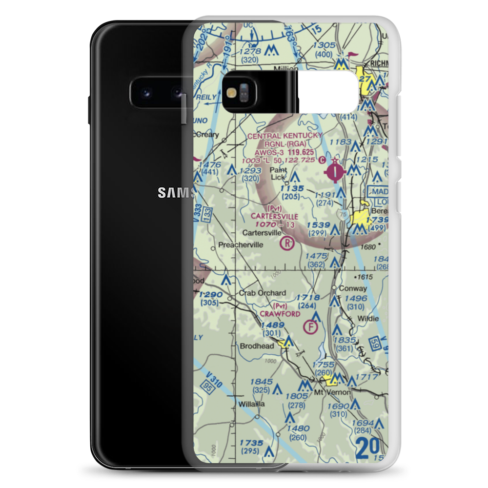 Cartersville Airport (05KY) VFR Sectional Samsung Case Samsung Galaxy S10+ model shown