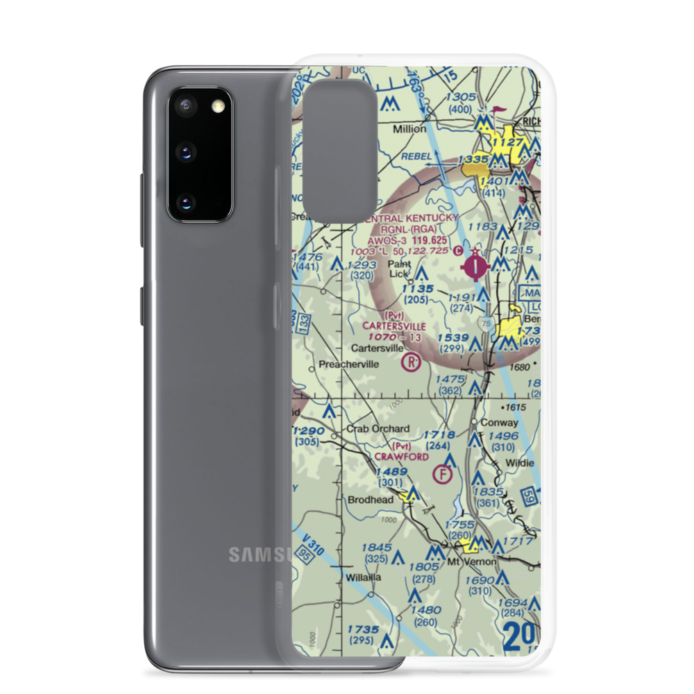 Cartersville Airport (05KY) VFR Sectional Samsung Case Samsung Galaxy S20 model shown