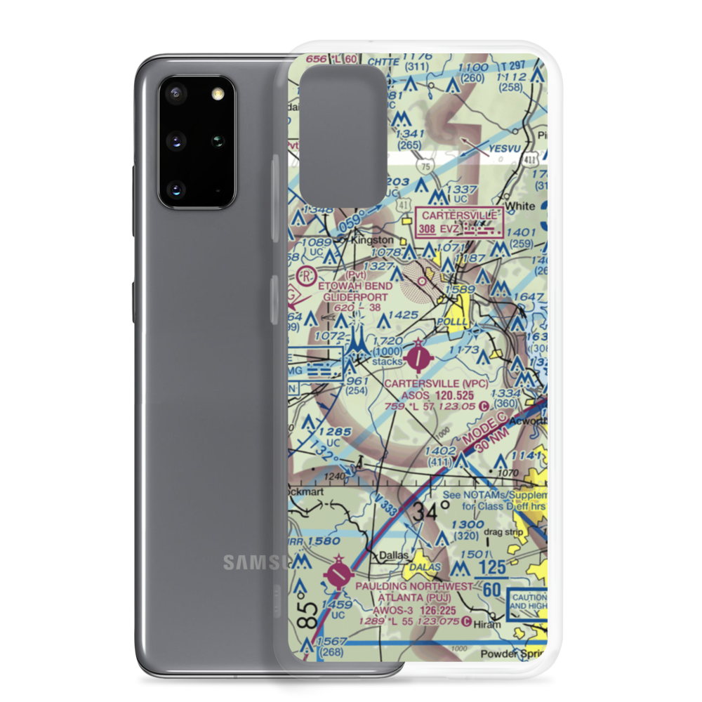 Cartersville Airport (VPC) VFR Sectional Samsung Case Samsung Galaxy S20 Plus model shown