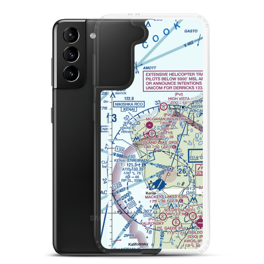 Carty's Airstrip (8AK2) VFR Sectional Samsung Case Samsung Galaxy S21 Plus model shown
