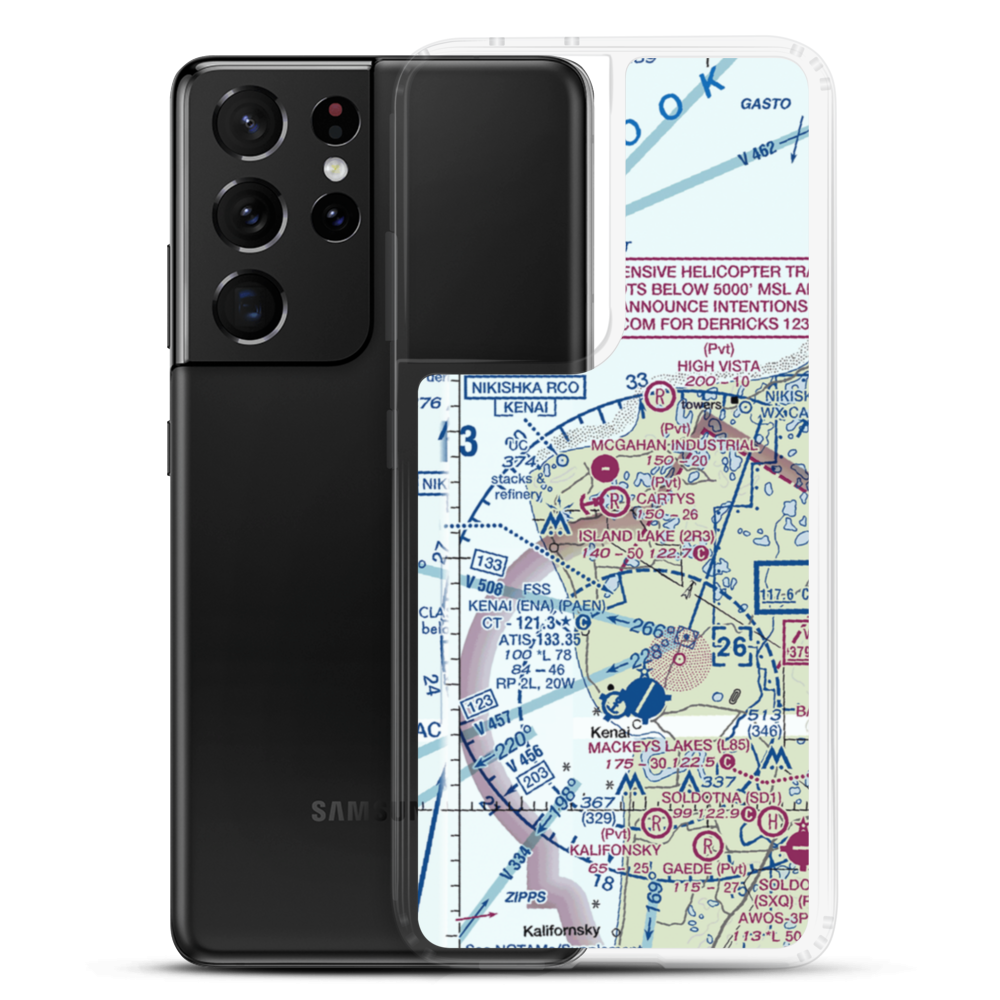 Carty's Airstrip (8AK2) VFR Sectional Samsung Case Samsung Galaxy S21 Ultra model shown