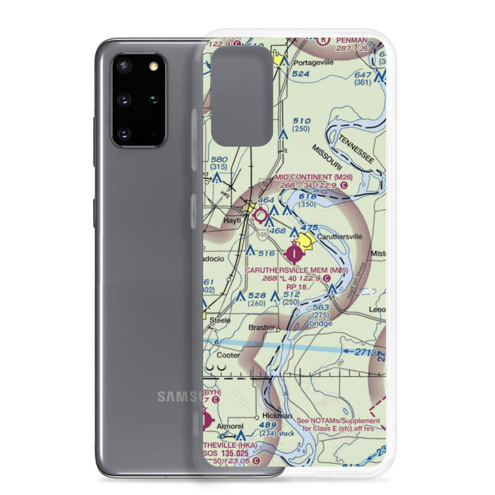 Caruthersville Memorial Airport (M05) VFR Sectional Samsung Case Samsung Galaxy S20 Plus model shown