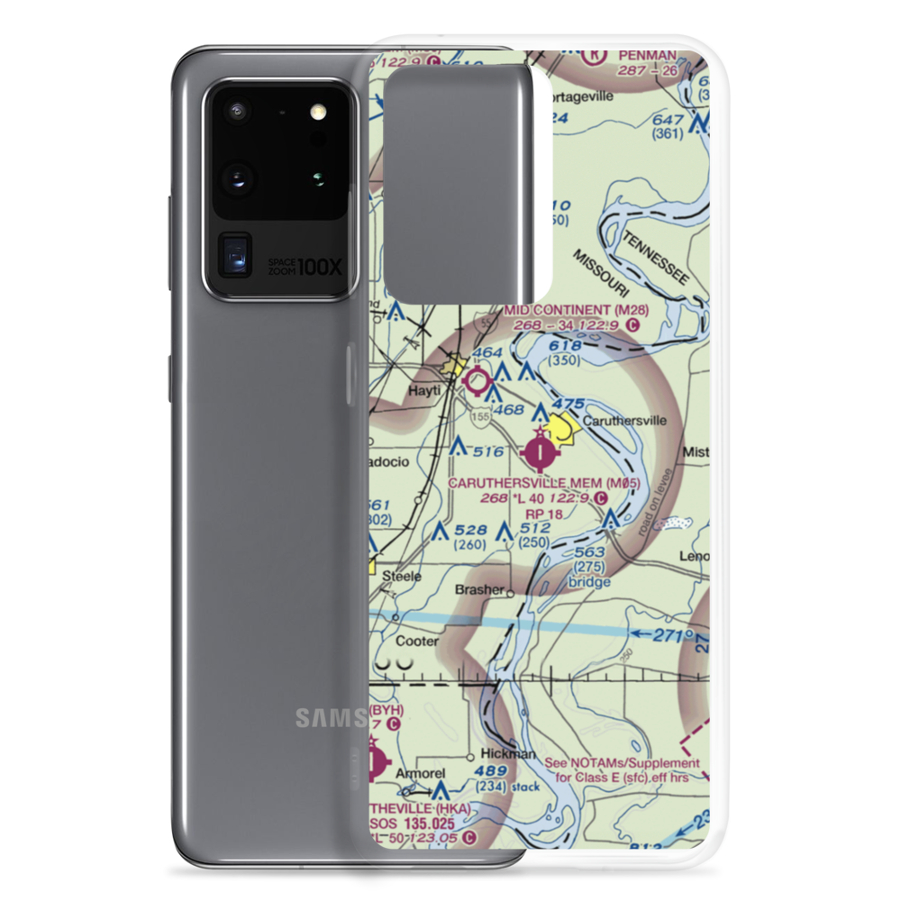 Caruthersville Memorial Airport (M05) VFR Sectional Samsung Case Samsung Galaxy S20 Ultra model shown