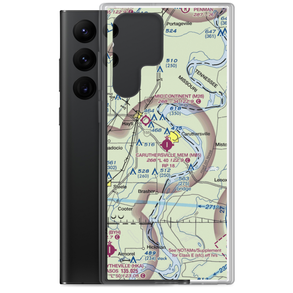 Caruthersville Memorial Airport (M05) VFR Sectional Samsung Case Samsung Galaxy S22 Ultra model shown