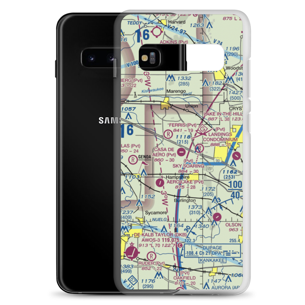 Casa De Aero Park Airport (68IS) VFR Sectional Samsung Case Samsung Galaxy S10+ model shown