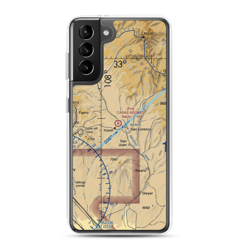 Casas Adobes Airpark (NM69) VFR Sectional Samsung Case Samsung Galaxy S21 Plus model shown