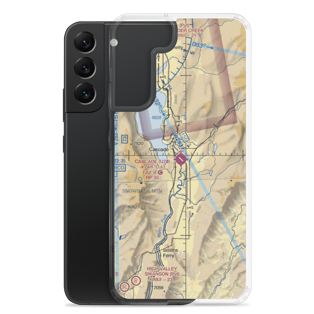 Cascade Airport (U70) VFR Sectional Samsung Case Samsung Galaxy S22 Plus model shown